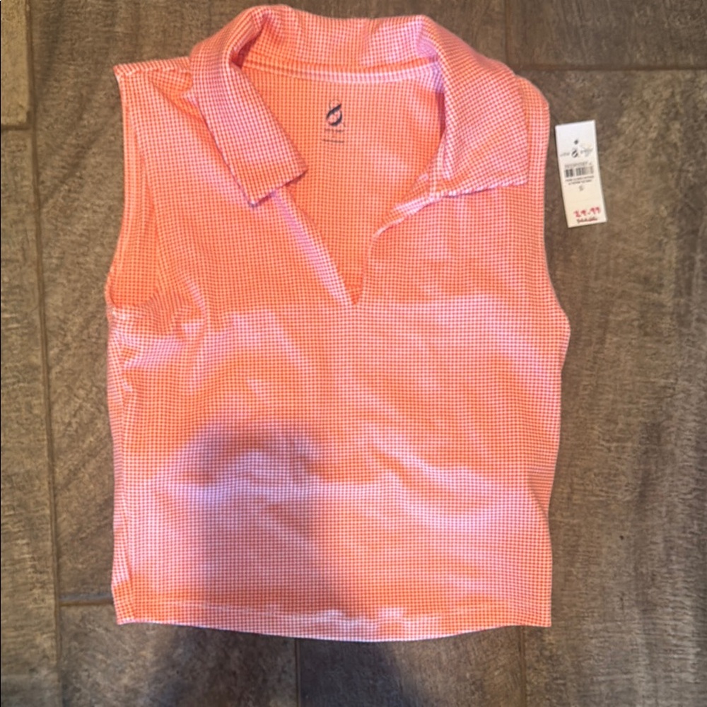 Women's loft Sleeveless athletic cropped Orange Top